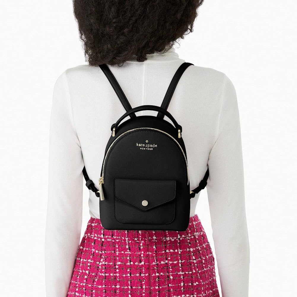 Kate Spade New York Women's Schuyler Saffiano Leather Mini Backpack, Black