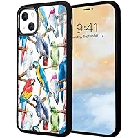 Idocolors Parrot Phone Case Compatible with iPhone 13,Bird Pattern Durable Protective Case Shockproof Dustproof Soft TPU Bumper Scratch Resistant Cover for iPhone 13
