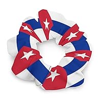 Flag of Cuba Hair Ties for Women Girls Cute Hair Elastics Bands Ponytail Holder Hair Rope Hair Accessories