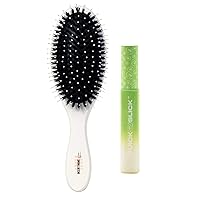 INH Melon Quick Slick with Paddle Brush | Keratin Serum Conditioning Styling Gel | Detangling Soft Bristle Hair Brush