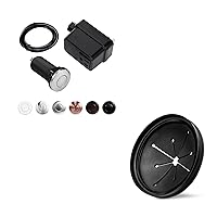 3-3/8-Inch Garbage Disposal Splash Guard and Air Switch Kit Bundle, Long Brushed Stainless Steel Button with Plastic Power Module