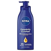 NIVEA Essentially Enriched Body Lotion for Dry Skin, 16.9 Fl Oz Pump Bottle
