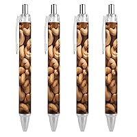 Cashew Nuts Texture Retractable Ballpoint Pen 0.5mm Ball Point Pens Smooth Writing and Soft Grip for Office Desk Supplies