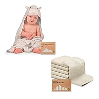 KeaBabies Baby Hooded Towel and Baby Washcloths - Bamboo Viscose Baby Towel, Bamboo Viscose Baby Towels and Washcloths