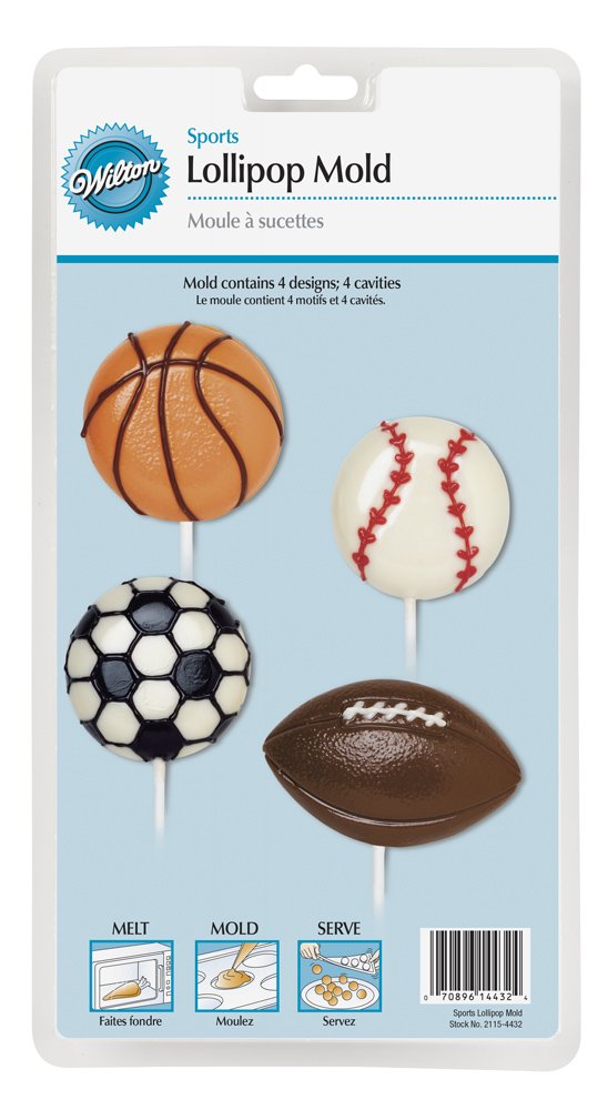 Wilton Lollipop Mold Sports 4-Cavity/4 Designs