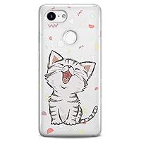 TPU Case Compatible for Google Pixel 8 Pro 7a 6a 5a XL 4a 5G 2 XL 3 XL 3a 4 Animals Kawaii Soft Lux Girly Flexible Silicone Slim fit Clear Cats Design Funny Cute Print Confetti Women Cutie