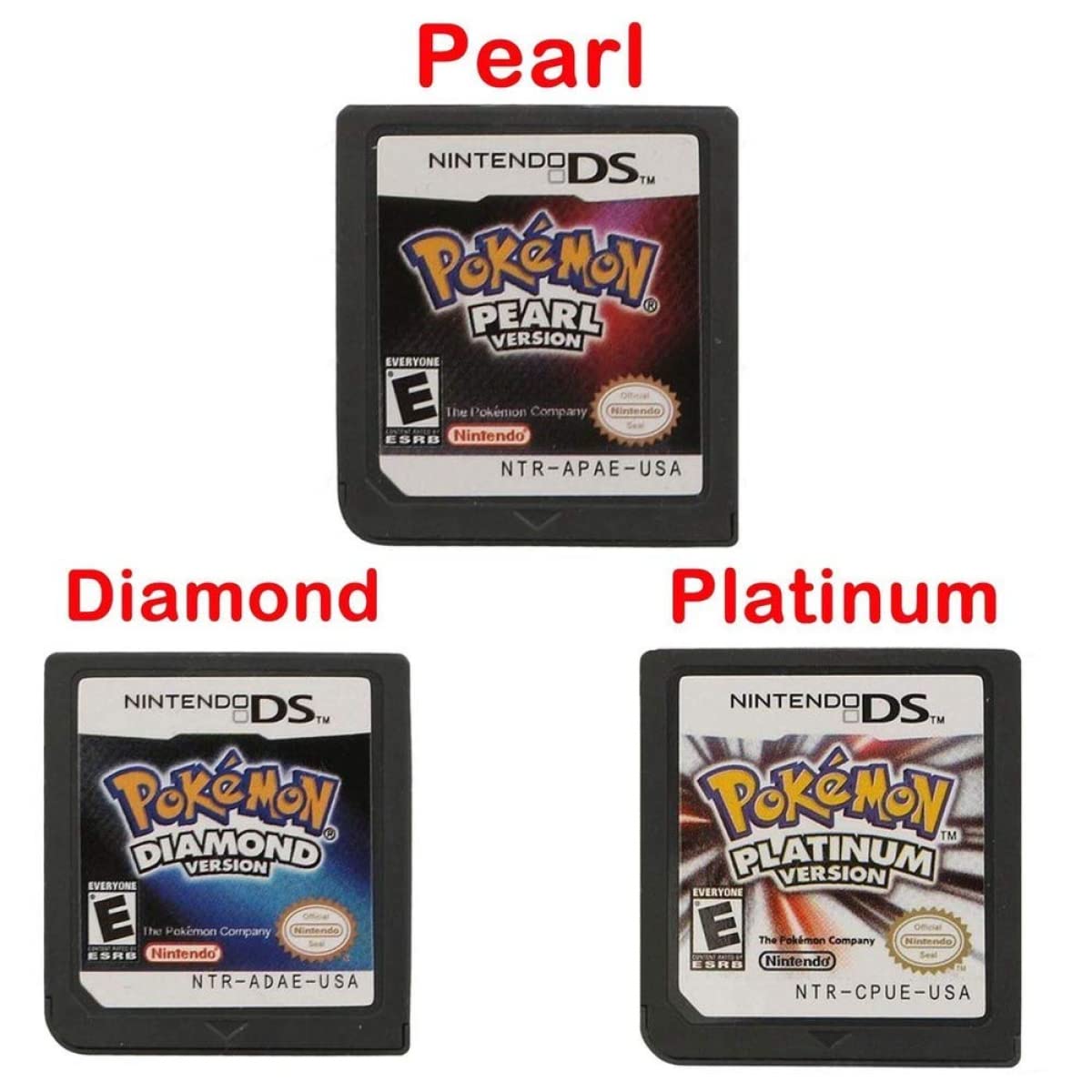 DZHOMFCOG Pokeemon Platinum + Pearl + Diamond Version DS Game Cartridge Card Adapter, for NDS 2DS 3DS DSI Series