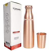 Copper Water Bottle – 34 Oz, Large Vessel, Ayurvedic Copper Bottle, Leak Proof, Drinking Bottle | Copper Pitcher, Stay Hydrated and Enjoy Immediate Health Benefits (Thermos Bottle)