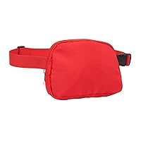 Fashion Waist Bag Portable Women Fanny Pack 600D Waterproof Nylon Durable Concise Style Large Capacity For Travel (Red)