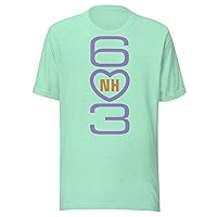 New Hampshire Area Code 603 with NH, Center Heart Design. Unisex t-Shirt