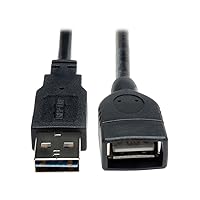 Tripp Lite Universal Reversible USB 2.0 Hi-Speed Extension Cable (Reversible A to A) 6-in.(UR024-06N) , black