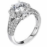 2.69 Carat Brilliant Round Cut Diamond Engagement Halo Ring