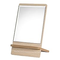 Dressing Table Makeup Mirror, Portable Cosmetic Mirror, for Dressing Table, Bedroom, Bathroom, High Clear Rectangular Mirror Free Standing, Wooden Desktop Mirror