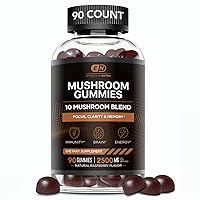 Effective Nutra Mushroom Gummies 10 Blend - Mushroom Complex 2500mg - Mushroom Supplement for Men & Women - Brain Booster, Immune Support, Energy - Great Alternative to Mushroom Powder & Capsules 90ct
