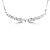 0.45 ct Round Cut Diamond Stick Bar Horizontal Long Pendant Necklace for Women (G Color SI-1 Clarity) with 16 inch Chain Included