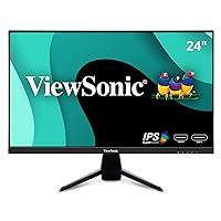 ViewSonic VX2467U 24 Inch 1080p Gaming Monitor with 65W USB C, Ultra-Thin Bezels, HDMI, and VGA Inputs,Black
