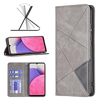 Retro Case for Samsung Galaxy A33 5G Smartphone Protective Cover PU Leather Wallet Case Stand Invisible Magnetism Compatible with Galaxy A33 5G Cellphone - Gray