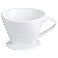 Fino Coffee Filter Cone, Fine White Porcelain, Number 4-Size, Brews 8 to 12-Servings