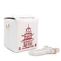 Bewaltz Fun Shape Purse Handbag, Statement Chinese Takeout Box To-Go Dine Out Red White