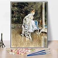 DIY Oil Painting Kit,The Beauty Before The Mirror Painting by Giovanni Boldini Paint by Numbers Kit for Kids and Adults