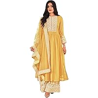 South Asian Women's Wear Designer Straight Shalwar Kameez Palazzo Dupatta Dresses