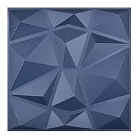 Art3d 3D Paneling Textured 3D Wall Design, Blue Diamond, 19.7