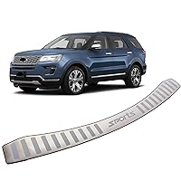 Car Stainless Steel Rear Bumper Protector, for Ford Explorer 2013-2018 Accessories, Auto Parts Tailgate Back Trunk Door Sill Cover Scuff Plate Strip Guard Protection