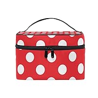 Cosmetic Bag Classic Red And White Polka Dot Women Makeup Case Travel Storage Organizer