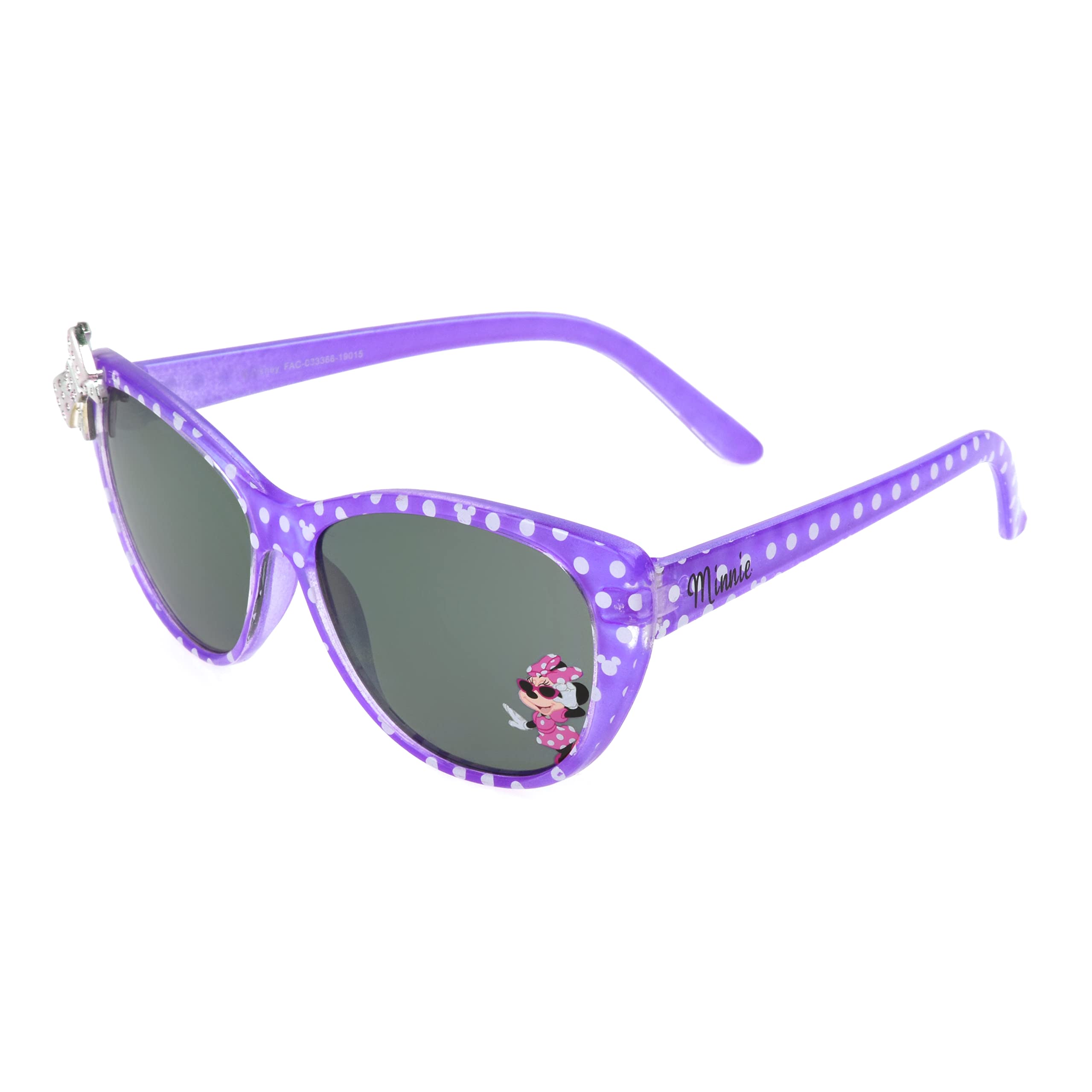 Disney Girls Minnie Kids 1 Cat Eye Sunglasses, Purple/White Polka Dots, 51