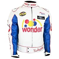 Speed Racer White Leather Jacket - The Bread Speed White Leather Motorcycle Jacket