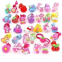 Cute Cartoon Baby Girls Kids Children Little Princess Ball Hair Tie Bands Ropes Ponytail Holder Elastics, Assorted Color, May Vary form Picture, No Repeated Styles,24Pcs