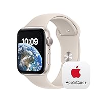 Apple Watch SE GPS 44mm Starlight Aluminium Case with Starlight Sport Band - S/M with AppleCare+ (2 Years)