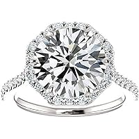 Moissanite Star Moissanite Ring Round 3.0 CT, Moissanite Engagement Ring/Moissanite Wedding Ring/Moissanite Bridal Ring Sets, Sterling Silver Rings, Perfact Gift for Wife, Jewelry