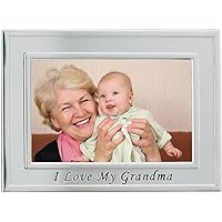 Lawrence 506564 Brushed Metal 4x6 I Love Grandma Picture Frame - Sentiments Collection