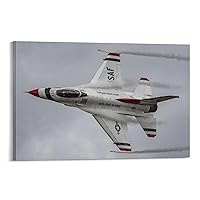F-16 Fighting Falcon Fighter Military U.S. Air Force Thunderbirds Flight Show Creative Photography P Wall Art Paintings Canvas Wall Decor Home Decor Living Room Decor Aesthetic 20x30inch(50x75cm) Fr