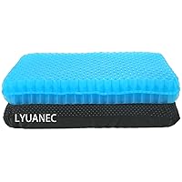 Gel Seat Cushion for Long Sitting, 2.4 Inch Ultra Thick Seat Cushions for Office Chairs, Stadium Seat Cushion, Breathable Gel Pressure Relief Cushion with Washable Non-Slip Cover