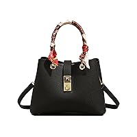 [LEAFICS] Wallets and Handbags for Women Vegan PU Leather Fashion Tote Shoulder Bag Small Top Handle Satchel Bag with Turnlock