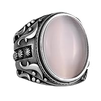 KAMBO Created Stone Ring, 925K Sterling Silver Ring, Design Silver Men's Ring