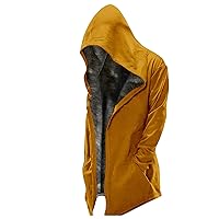 Hoodies for Men Big Tall Heavyweight Fleece Sherpa Lined Sweatshirt Full Zip Hooded Jacket 2023 Winter Thick Coat