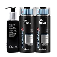 TRUSS Ultra Hydration PLUS Shampoo and Conditioner Set Bundle with Night Spa Hair Serum