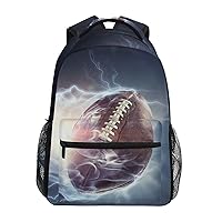 ALAZA American Football Lightning Backpack Purse with Multiple Pockets Name Card Personalized Travel Laptop School Book Bag, Size S/16 inch