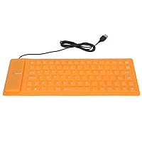 Pilipane Gaming Keyboard,Keyboard,Silicone Keyboard Fully Sealed Design Lightweight Portable Silent Soft Comfortable USB Wired,for PC,Laptop(orange)