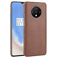 Compatible with Oneplus 7T Case PC Hard Back Cover Phone Protective Shell Protection Non-Slip Scratchproof Protective case Leather Hard Shell (Brown)