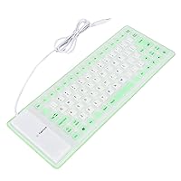 Silicone Keyboard, Foldable Silicone Keyboard Fully Sealed Design Various Colors for PC Notebook (Green)