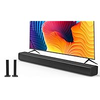 2 in 1 Separable Sound Bars for TV, 2.2 Channel 32Inch Bluetooth 5.0 TV Speaker for Surround Sound System, Built-in Dual Subwoofer, Bass Adjustable, Remote Control Included (2.2CH Sound Bar)