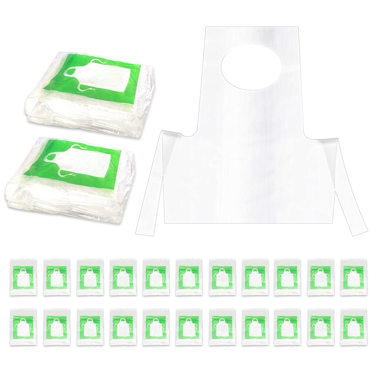 Disposable Aprons Plastic Aprons for Kids Small Clear Polythene Waterproof Great for Painting, Cooking, Age 4-12