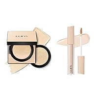 AEKYUNG LUNA 50-Hours Conceal Fixing Cushion Foundation #21 Warm Beige + Long-Lasting Tip Concealer Fixing-Fit #01 Light Beige