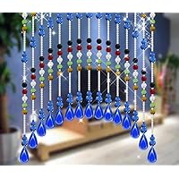 Hanging Glass Door Beads Beaded Curtains Valance Self-Adhesive for Doorways Crystals Stran Arched Windows, Clear Crystal Room Bead Partition Curtain Door Frame Beads for Doorways Closets 6