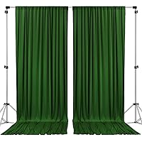 AK TRADING CO. 10 feet x 10 feet Valley Green IFR Polyester Backdrop Drapes Curtains Panels with Rod Pockets - Wedding Ceremony Party Home Window Decorations