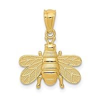 14K Yellow Gold Polished Bee Pendant